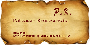 Patzauer Kreszcencia névjegykártya